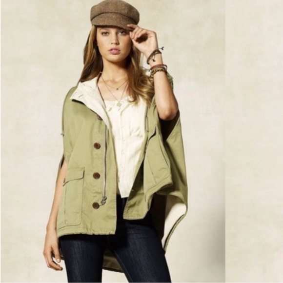 Ralph Lauren Rugby Military Cape/Poncho szXS. 100% Cotton EUC - Picture 1 of 9